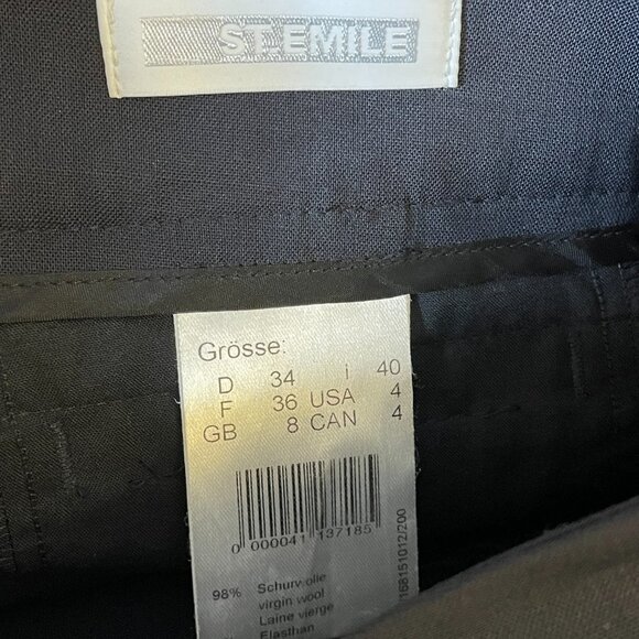 NWOT St. Emile Black Trouser Pants Sz. 4 - Picture 3 of 4